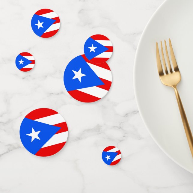 Confeti Cuadro de diálogo con bandera de Puerto Rico (Grupo)
