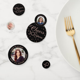 Confeti CUALQUIER Alegre Elegante Foto Rosa y Negro 3