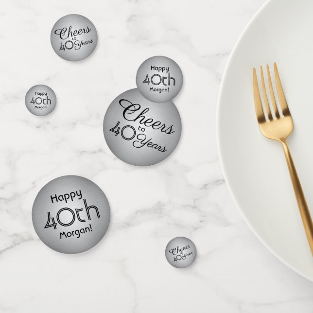 Confeti CUALQUIER Alegre Elegante Mesa Gris y Negra (Grupo)