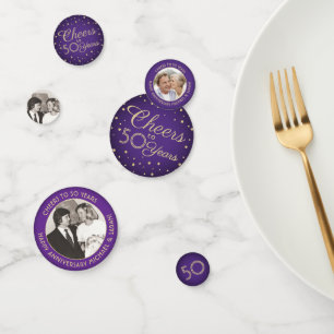 Confeti CUALQUIER Aniversario vitorea la mesa de fotos Pur