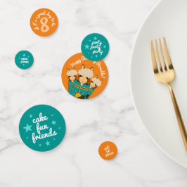 Confeti Cuidado niño de cumpleaños Alpacas en simios Verde