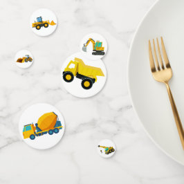 Confeti Cumpleaños de los camiones de construcción