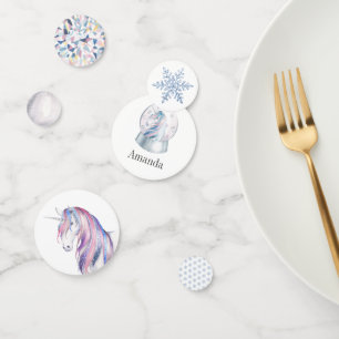 Confeti Cumpleaños de unicornio, Purpurina de acuarela