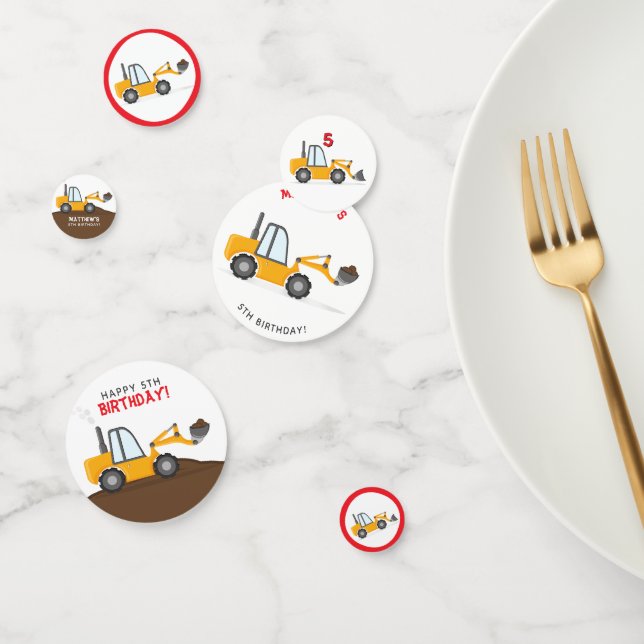 Confeti Cumpleaños del camión de construcción (Grupo)