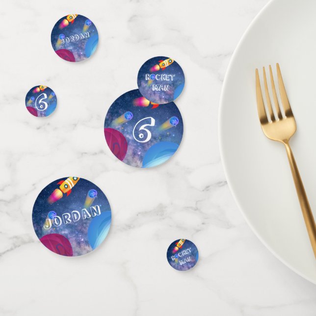 Confeti Cumpleaños del espacio personalizado (Grupo)