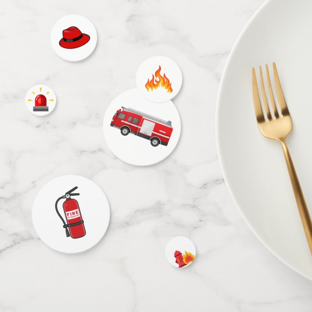 Confeti Cumpleaños del motor de bomberos de camiones (Grupo)