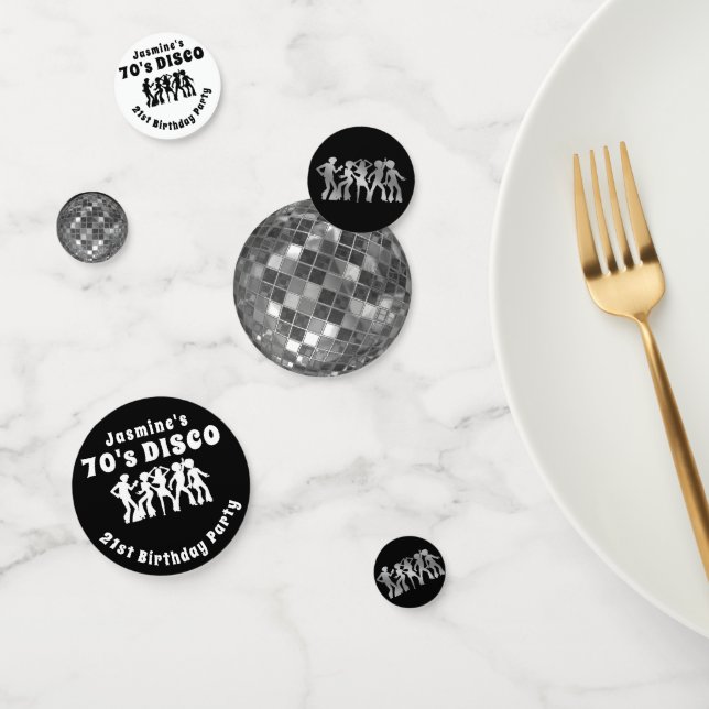 Confeti Cumpleaños Disco de los 70 | Bola Purpurina platea (Grupo)