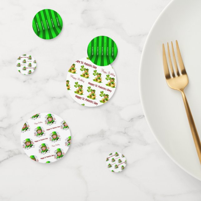 Confeti Cumpleaños feliz del Día de San Patricio (Grupo)