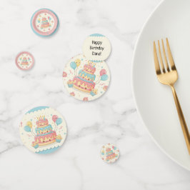 Confeti Cumpleaños Kawaii - Pastel y Magdalenas Lindas