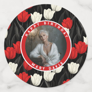 Confeti Cumpleaños personalizado de flor de tulipán elegan