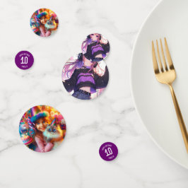 Confeti Cumpleaños Personalizado del Chica bonito Anime
