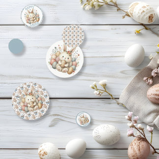 Confeti Cuta acuarela Bunny Easter personalizable