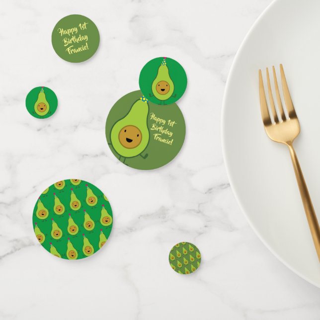 Confeti Cute aguacate 1er Fiesta de cumpleaños Decoración  (Grupo)