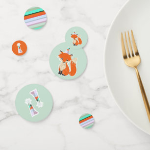 Confeti Cute Fox Birthday Party Gorra colorido