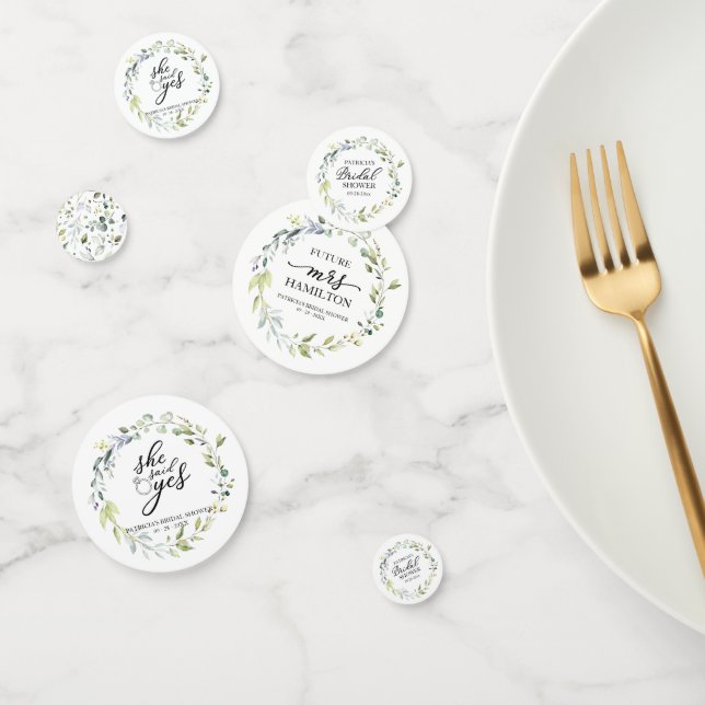 Confeti Cute Greenery Eucalipto Despedida de Soltera (Grupo)