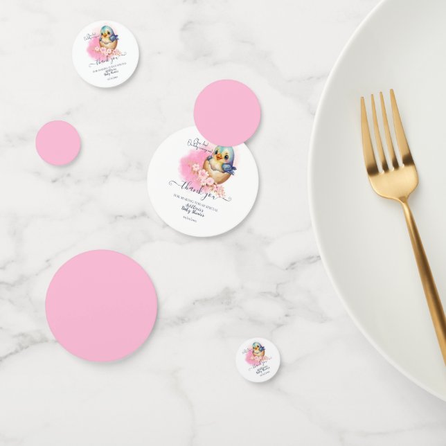 Confeti Cute Kawaii Egg Bird Elegant Floral Baby Shower (Grupo)