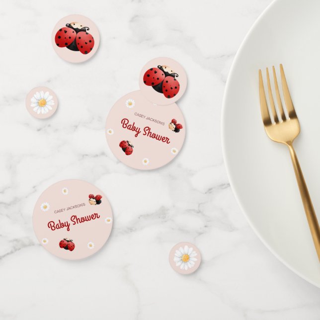 Confeti Cute Ladybug Flowers Baby Shower Table (Grupo)