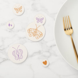 Confeti Cute Lavender y Naranja Mariposa Baby Shower