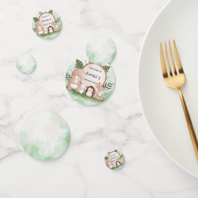 Confeti Cute porcupine Bear cumpleaños jungle Fiesta de cu (Grupo)