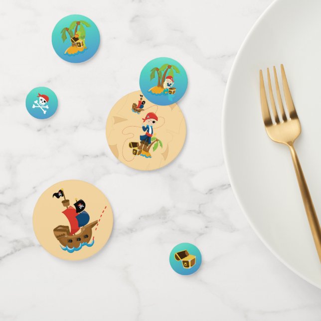 Confeti Cute Treasure Map Boy Pirate Birday Party (Grupo)