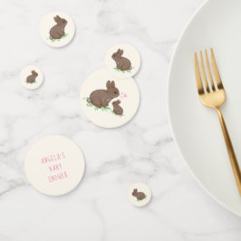 Confeti Cute Woodland Bunnies Hearts Personalizado Baby Sh