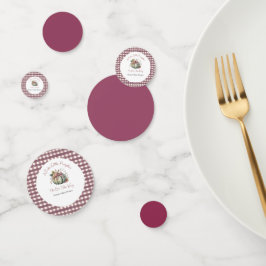 Confeti Cuto otoño verde y calabaza de ciruela temática Ba