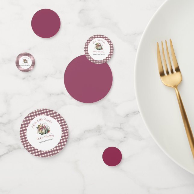 Confeti Cuto otoño verde y calabaza de ciruela temática Ba (Grupo)