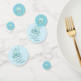 Confeti Cuto pulpo Baby Shower Kawaii Blue Boy