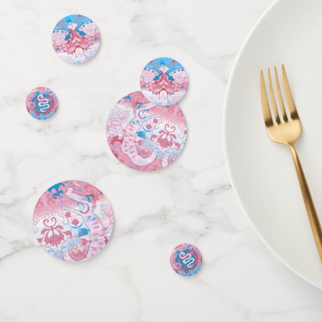 Confeti Damasco de dragón transgénero - Color de la bander (Grupo)