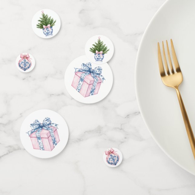 Confeti Damasco rosa y azul para los grandes milenios (Grupo)