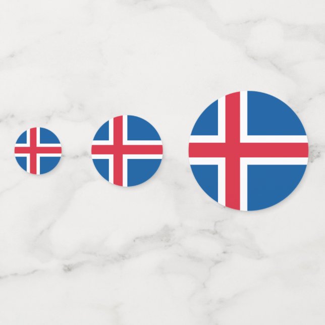 Confeti de bandera de Islandia (Anversos)