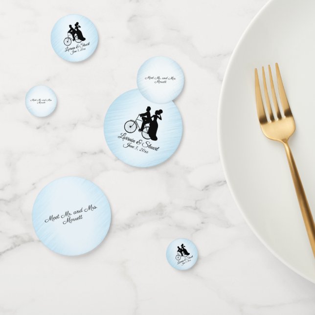 Confeti de Boda Azul para Bicicleta Personalizada (Grupo)