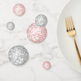 Confeti de Bola de Discoteca de Plata y Rosa