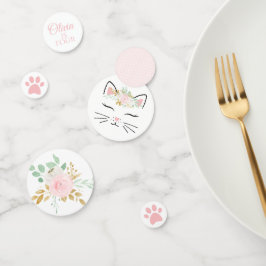 Confeti de Cumpleaños de Gatito Floral