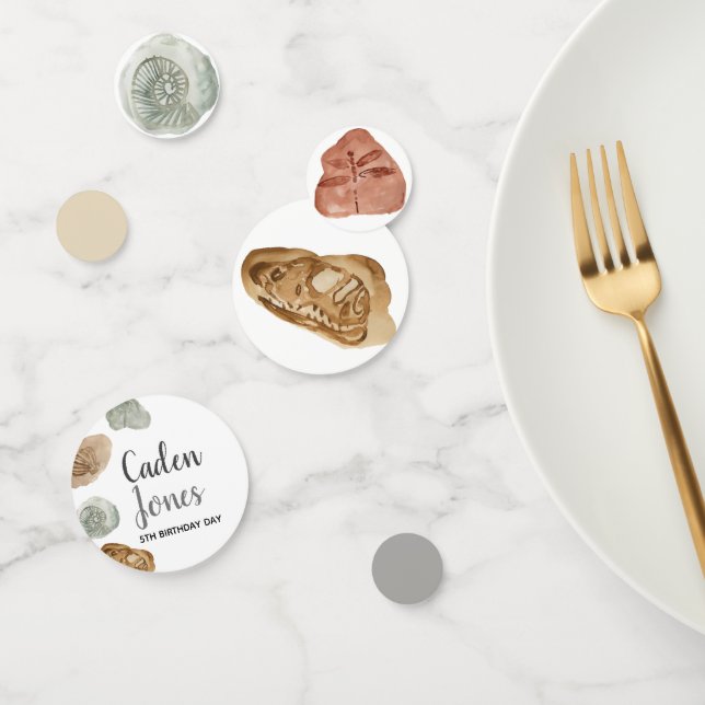 Confeti de cumpleaños de niños fósiles de dinosaur (Grupo)