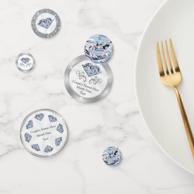 Confeti de Diamante Personalizado de 2 Lados Impre (Grupo)