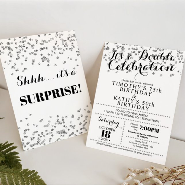 Confeti de Doble Celebración Invitación Falsa de P (Subido por el creador)