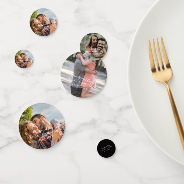 Confeti de fotos del día de la boda personalizada (Grupo)