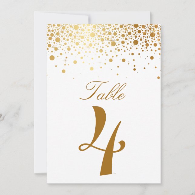 Confeti de Lámina de Oro Falso Tarjeta de Número d (Anverso)