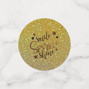 Confeti de Mesa Brillo Dorado Sonrisa, Brillo, Des