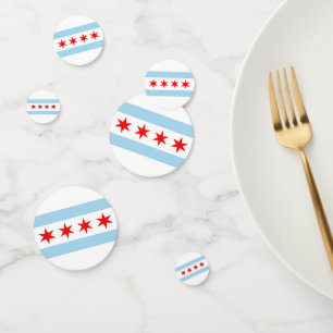 Confeti de mesa con bandera de Chicago, Illinois, 