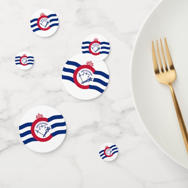 Confeti de mesa con bandera de Cincinnati City, Es (Grupo)