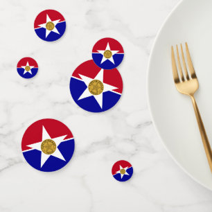 Confeti de mesa con bandera de Dallas, Texas