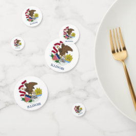 Confeti de mesa con bandera de Illinois, EE.UU.