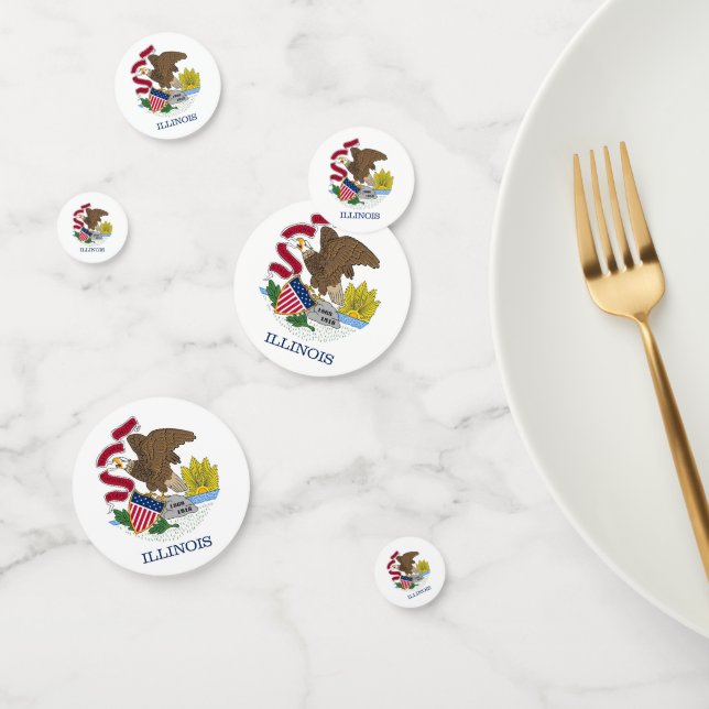 Confeti de mesa con bandera de Illinois, EE.UU. (Grupo)