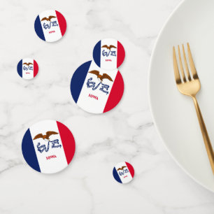 Confeti de mesa con bandera de Iowa, EE.