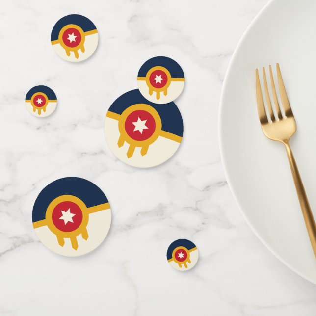 Confeti de mesa con bandera de la ciudad de Tulsa, (Grupo)