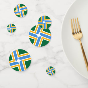 Confeti de mesa con bandera de Portland, Oregón