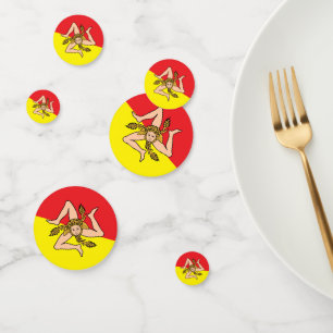 Confeti de mesa con bandera de Sicilia, Italia