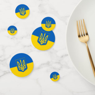 Confeti de mesa con bandera de Ucrania